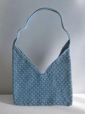 Handmade crochet boho / tote bag blue
